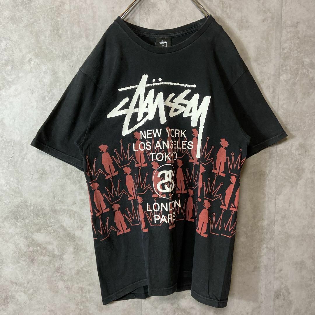 STUSSY(ステューシー)の【シャドーマン、ワールドツアーロゴ】stussy両面プリントTシャツ古着sk8 メンズのトップス(Tシャツ/カットソー(半袖/袖なし))の商品写真