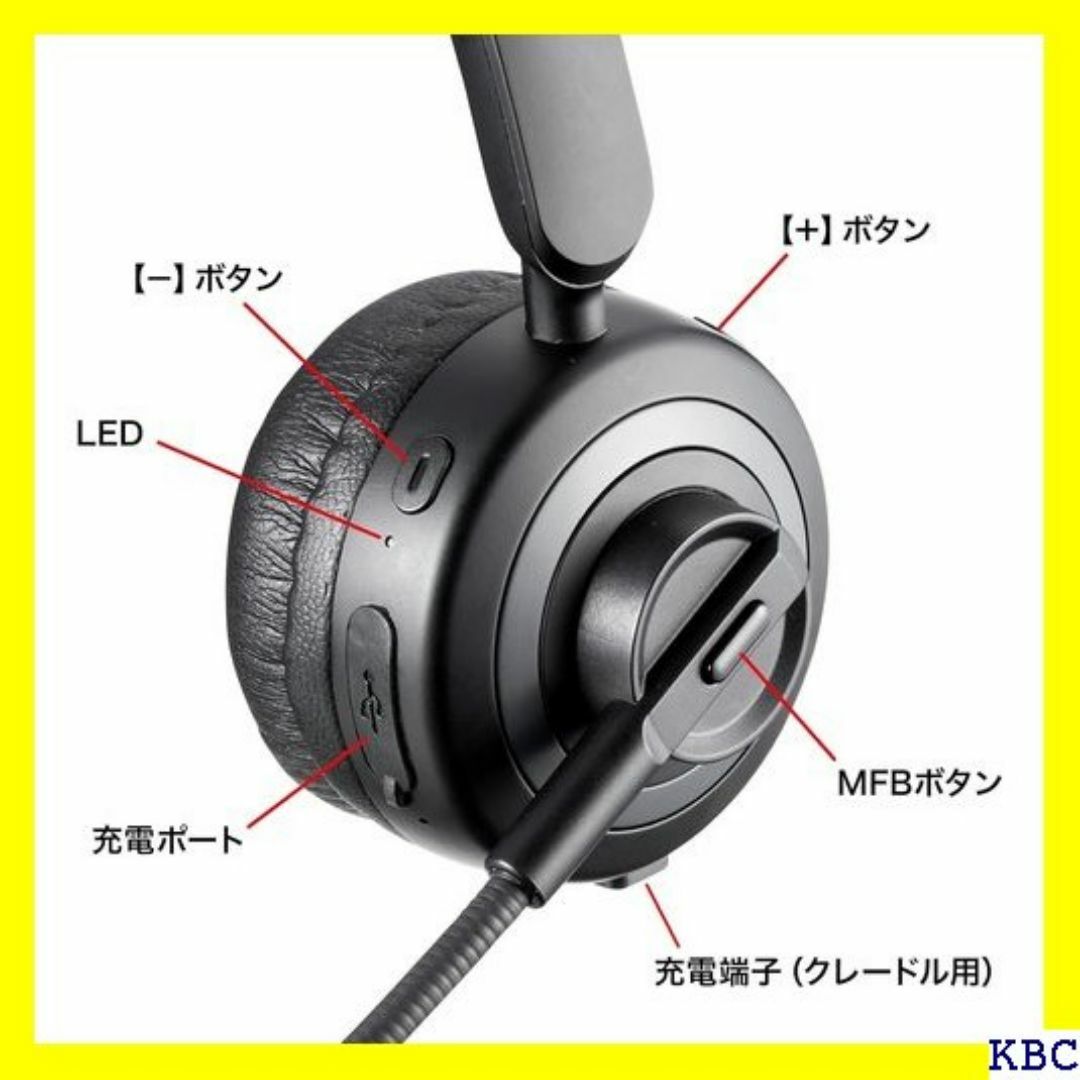 サンワサプライ Bluetoothヘッドセット ノイズ ャ MH66BK 153 スマホ/家電/カメラのスマホ/家電/カメラ その他(その他)の商品写真