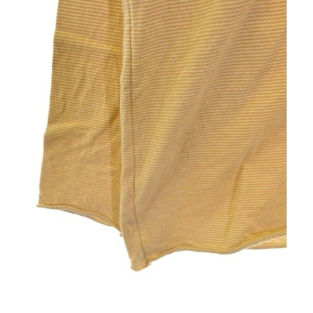 UNUSED(アンユーズド)のUNUSED Tシャツ・カットソー 2(M位) ベージュ系x白(ボーダー) 【古着】【中古】 メンズのトップス(Tシャツ/カットソー(半袖/袖なし))の商品写真