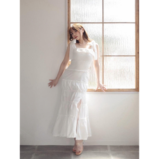 ダーリッチ(Darich)のandmary Sophia tiered dress white(ロングワンピース/マキシワンピース)