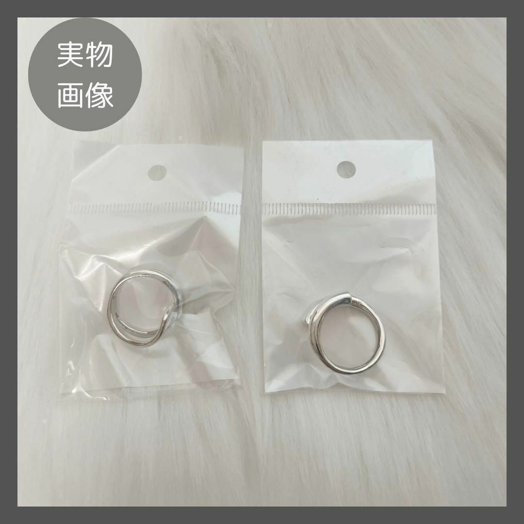 シルバーリング 2個セット フリーサイズ インパクト 個性的 レディースのアクセサリー(リング(指輪))の商品写真