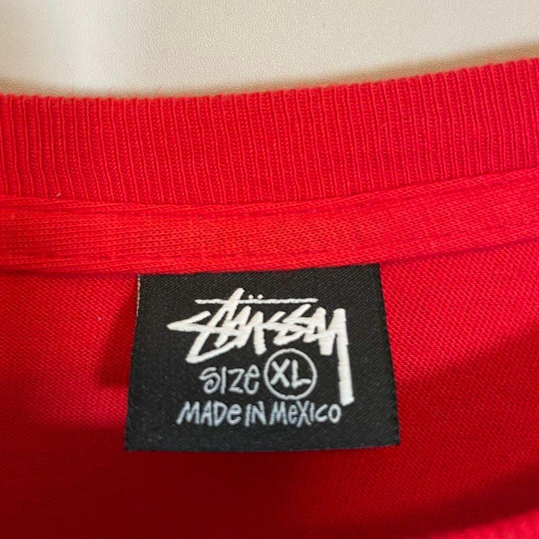 STUSSY(ステューシー)の【オーバーサイズ、メキシコ製】stussyプリントTシャツ古着ストリート赤XL メンズのトップス(Tシャツ/カットソー(半袖/袖なし))の商品写真