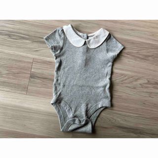 ベビーギャップ(babyGAP)のBaby Gapベビーギャップ　襟付きロンパース　グレー　80㎝(ロンパース)