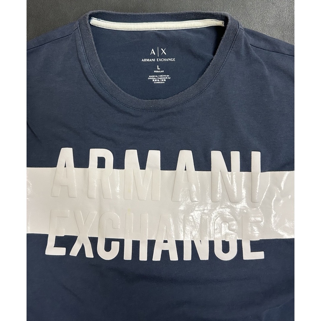 ARMANI EXCHANGE(アルマーニエクスチェンジ)のアルマーニエクスチェンジ メンズ長袖カットソー プリントTシャツ ネイビー L メンズのトップス(Tシャツ/カットソー(七分/長袖))の商品写真