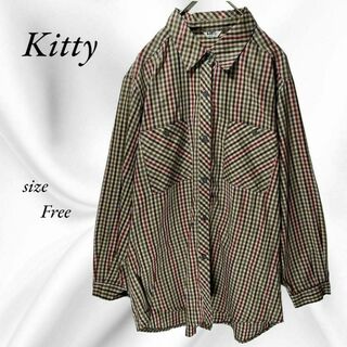 Kitty キティ　ギンガムチェック シャツ フロントダブルポケット(シャツ/ブラウス(長袖/七分))