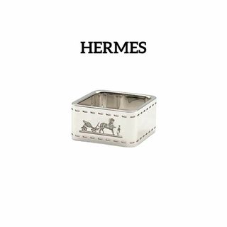 エルメス(Hermes)のエルメス ボルデュック スカーフリング　スカーフ留め　馬車柄　シルバー　馬　銀(バンダナ/スカーフ)