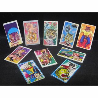 昭和レトロ タイガーマスク 角メンコ10枚セット ビンテージ 当時物 駄菓子屋(その他)