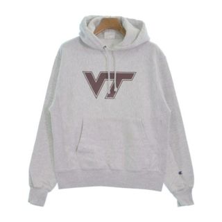 チャンピオン(Champion)のCHAMPION チャンピオン パーカー M ライトグレーxエンジ系 【古着】【中古】(パーカー)