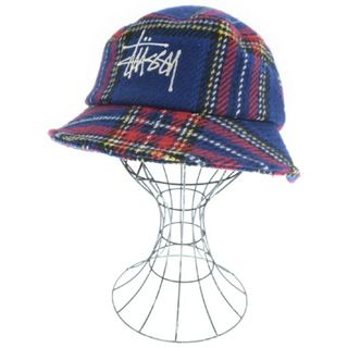 ステューシー(STUSSY)のSTUSSY ステューシー ハット S/M 青x赤x黄等(チェック) 【古着】【中古】(ハット)