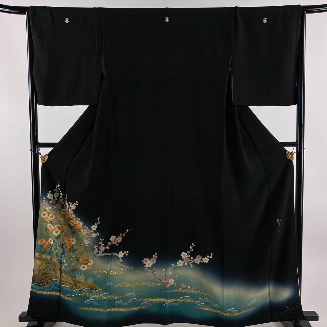 黒留袖 身丈160cm 裄丈66.5cm 正絹 名品 【中古】 レディースの水着/浴衣(着物)の商品写真