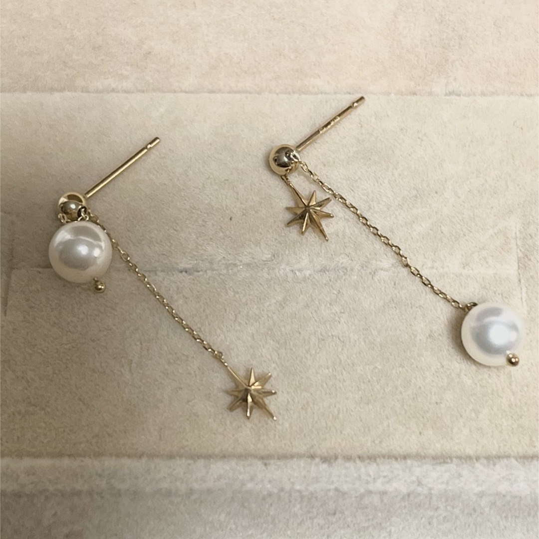 STAR JEWELRY(スタージュエリー)のスタージュエリー K10 パール スライド ピアス レディースのアクセサリー(ピアス)の商品写真