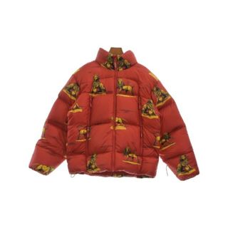 シュプリーム(Supreme)のSupreme ダウンジャケット/ダウンベスト M 赤x黄x黒(総柄) 【古着】【中古】(ダウンジャケット)