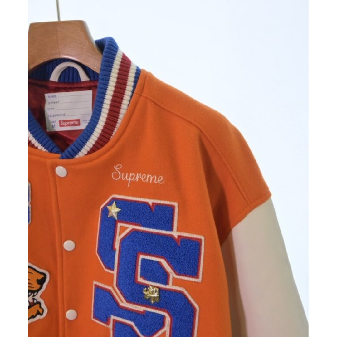 Supreme(シュプリーム)のSupreme シュプリーム スタジャン M オレンジx白x青等 【古着】【中古】 メンズのジャケット/アウター(スタジャン)の商品写真