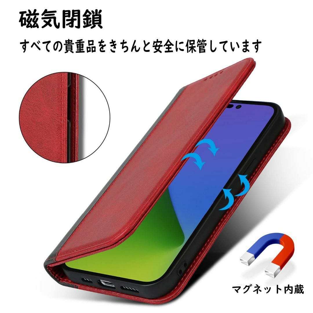 【色:レッド+ブラック_サイズ:iPhone 15 Pro】 いphone15p スマホ/家電/カメラのスマホアクセサリー(その他)の商品写真