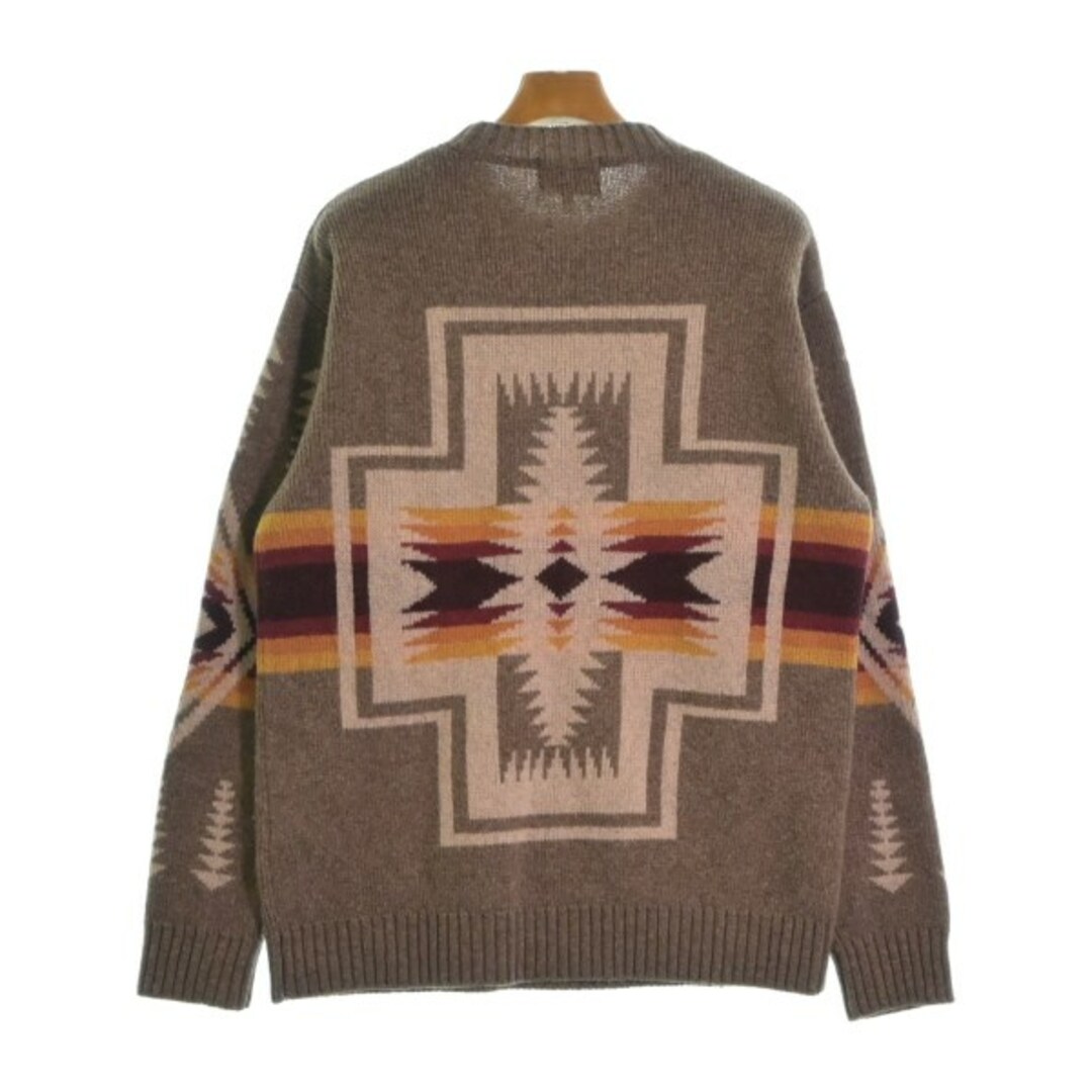 PENDLETON(ペンドルトン)のPENDLETON ペンドルトン カーディガン L 茶xベージュx赤等(総柄) 【古着】【中古】 メンズのトップス(カーディガン)の商品写真