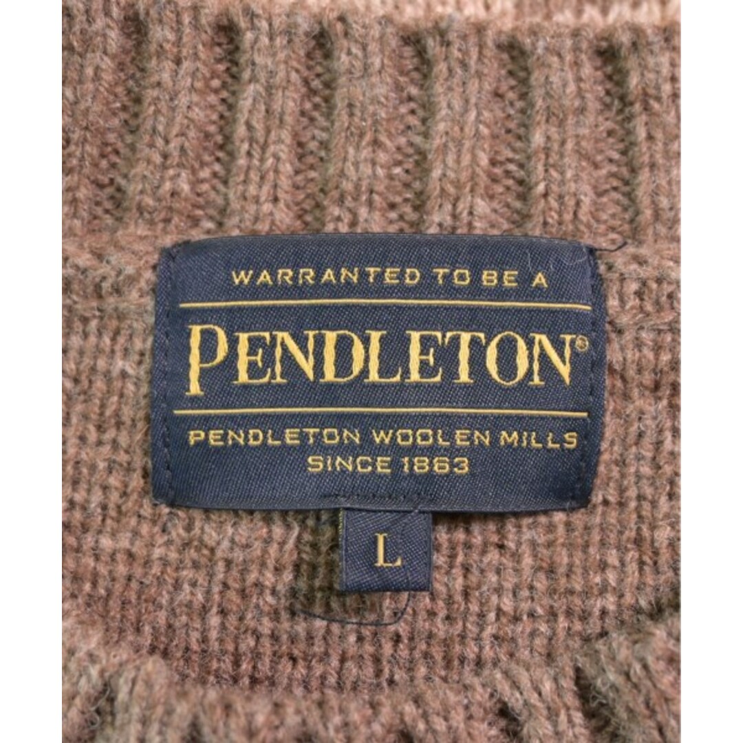PENDLETON(ペンドルトン)のPENDLETON ペンドルトン カーディガン L 茶xベージュx赤等(総柄) 【古着】【中古】 メンズのトップス(カーディガン)の商品写真