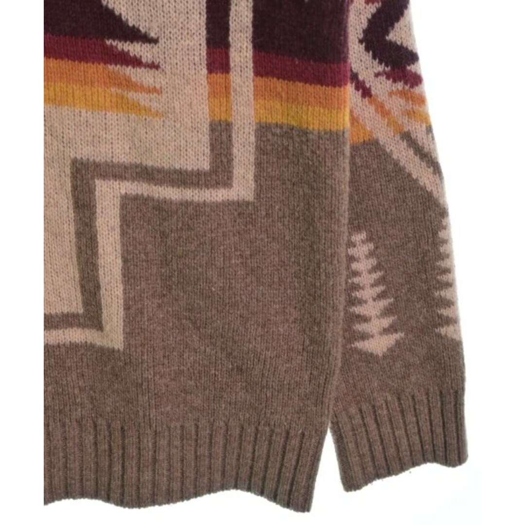 PENDLETON(ペンドルトン)のPENDLETON ペンドルトン カーディガン L 茶xベージュx赤等(総柄) 【古着】【中古】 メンズのトップス(カーディガン)の商品写真