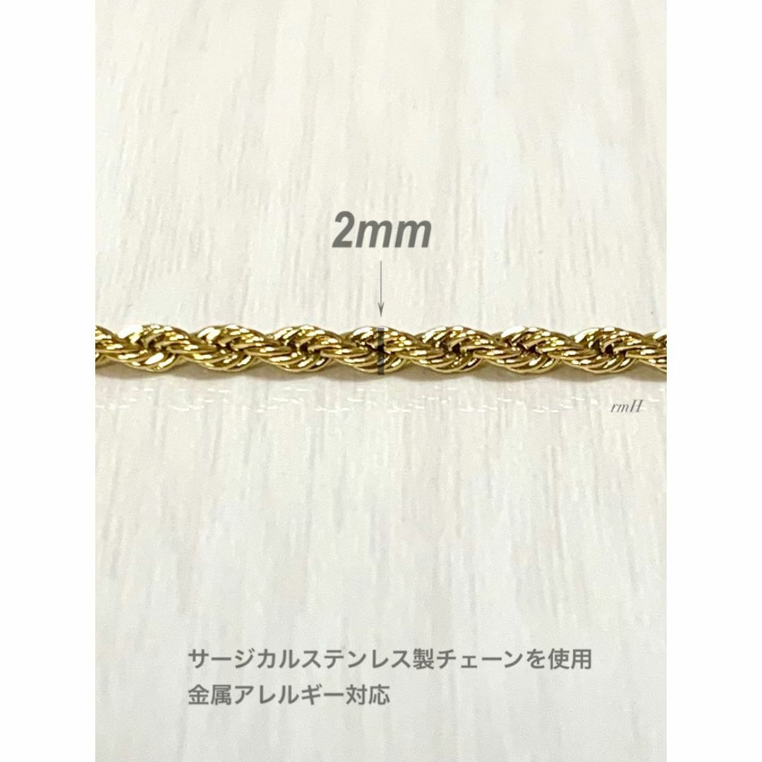 【フレンチロープチェーンブレスレット 2mm 16cm】ステンレス レディースのアクセサリー(ブレスレット/バングル)の商品写真