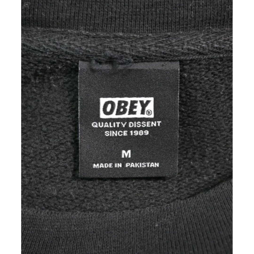 OBEY(オベイ)のOBEY オベイ スウェット M 黒 【古着】【中古】 メンズのトップス(スウェット)の商品写真