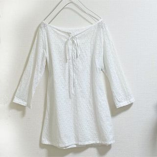 ジュンコシマダ(JUNKO SHIMADA)のリミテッドエディション　チュニック　M   白　シマダジュンコ　レーシー　リボン(チュニック)