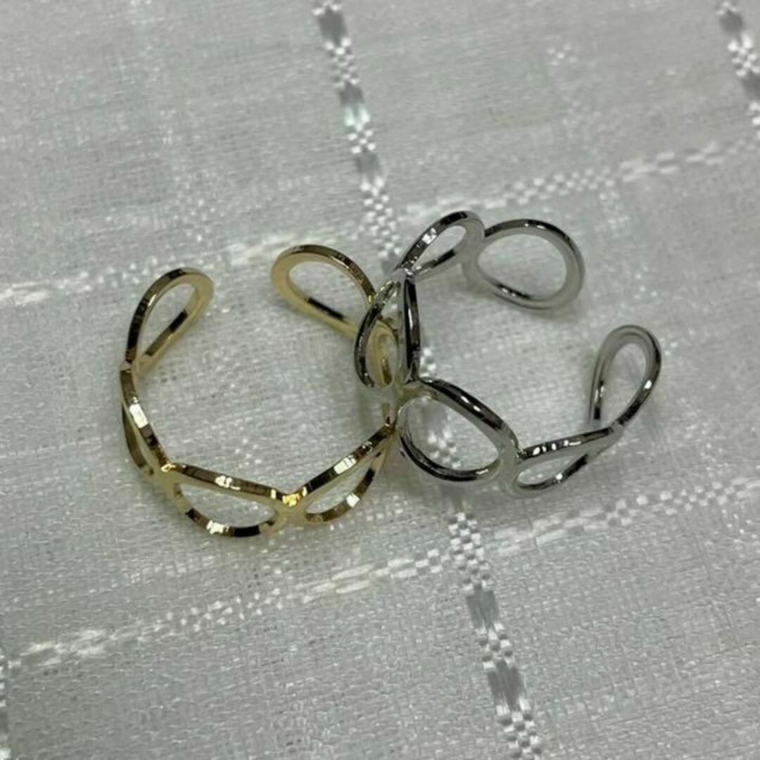チェーンリング　指輪　ゴールド、シルバー　サイズフリー　韓国　新品 レディースのアクセサリー(リング(指輪))の商品写真
