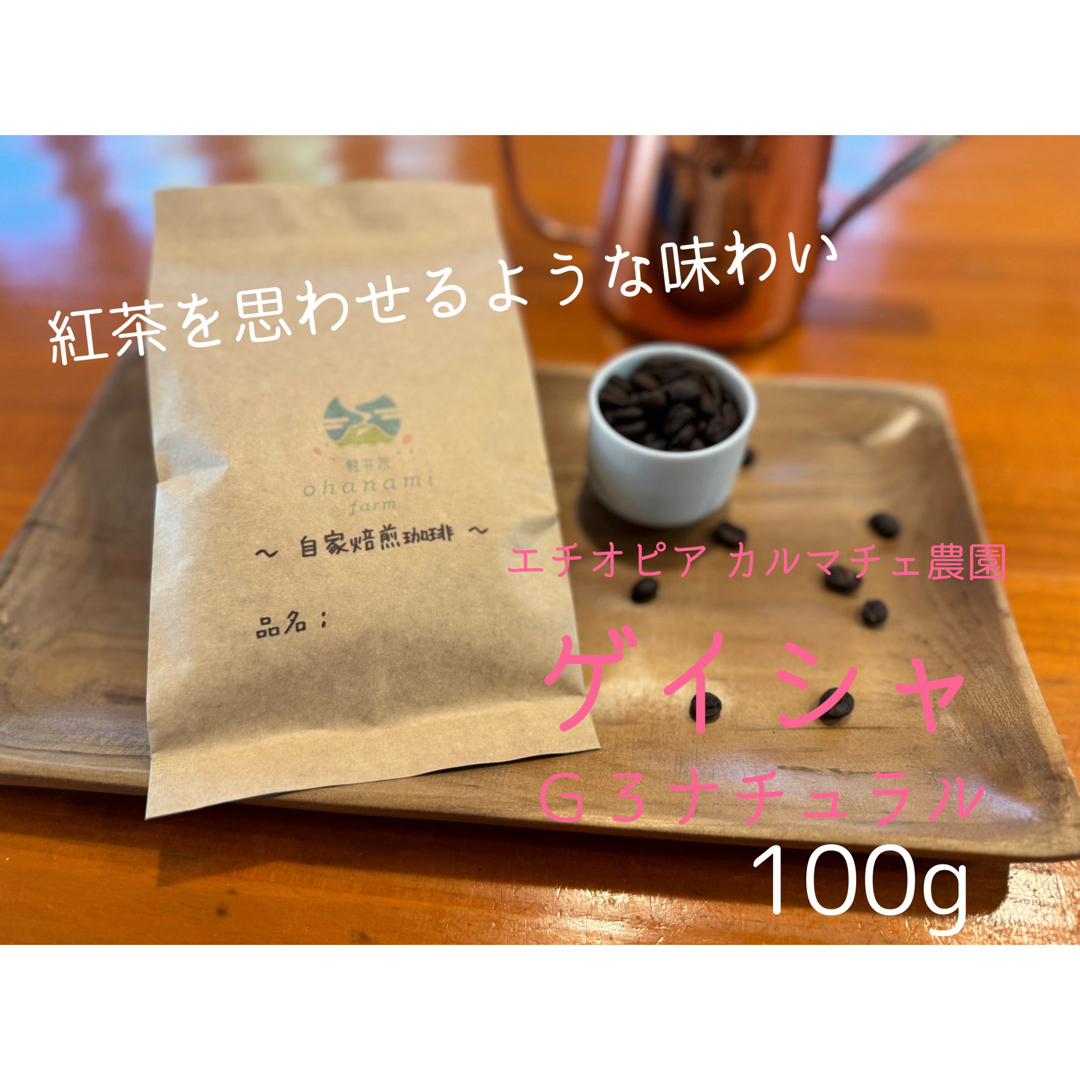 ゲイシャ お試し100g エチオピア カルマチェ農園 G3ナチュラル コーヒー豆 食品/飲料/酒の飲料(コーヒー)の商品写真