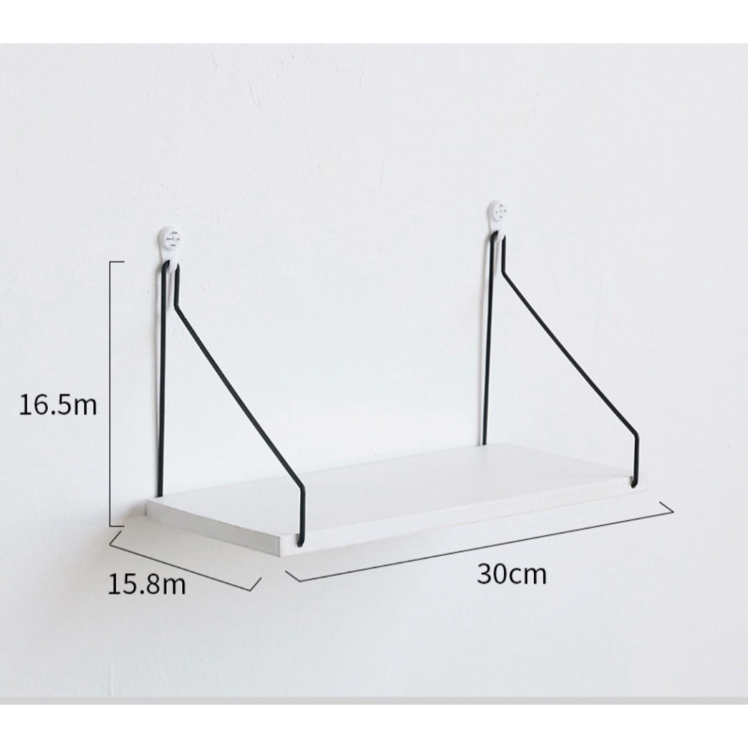 ウォールシェルフ　ホワイト　賃貸OK  壁面収納　壁掛け棚 ハンドメイドのインテリア/家具(インテリア雑貨)の商品写真