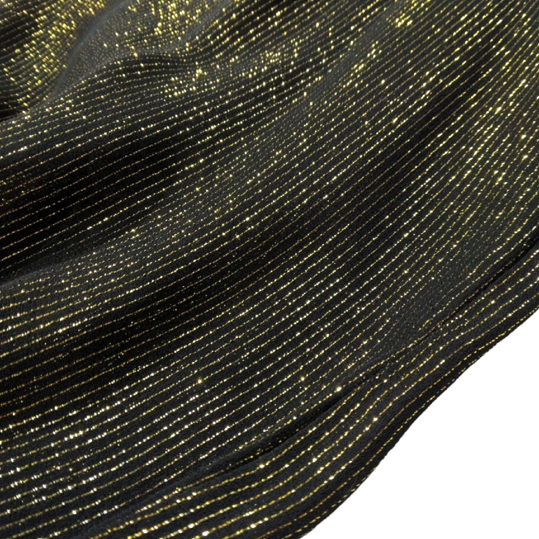 ヴィンテージ ✿ ボウタイ シースルー ブラウス ゴールド 黒 ラメ レトロ レディースのトップス(シャツ/ブラウス(長袖/七分))の商品写真