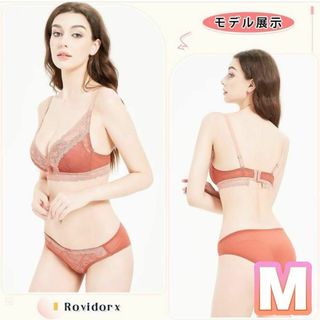 [Rovidorx] ブラジャー ショーツセット 下着 レディース 上下セット(ブラ&ショーツセット)