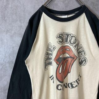 【usa製、ラグランTシャツ】Rolling Stones 古着90sバンドT(Tシャツ/カットソー(七分/長袖))