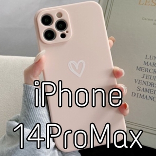 iPhoneケース ハート 手書き ピンク iPhone14ProMax(iPhoneケース)