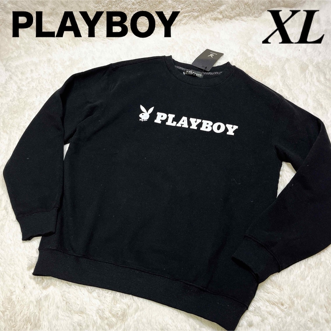 PLAYBOY(プレイボーイ)の新品タグ付 PLAYBOY プレイボーイ 大ロゴ  スウェット トレーナー 2L メンズのトップス(スウェット)の商品写真