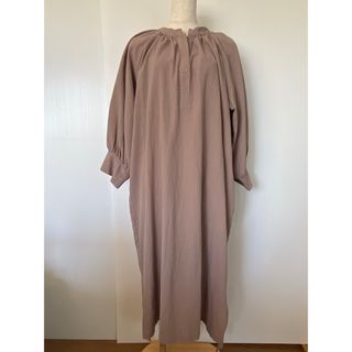 KHARIS　カリス　コットンリネンワンピース　M　グレージュ(ロングワンピース/マキシワンピース)