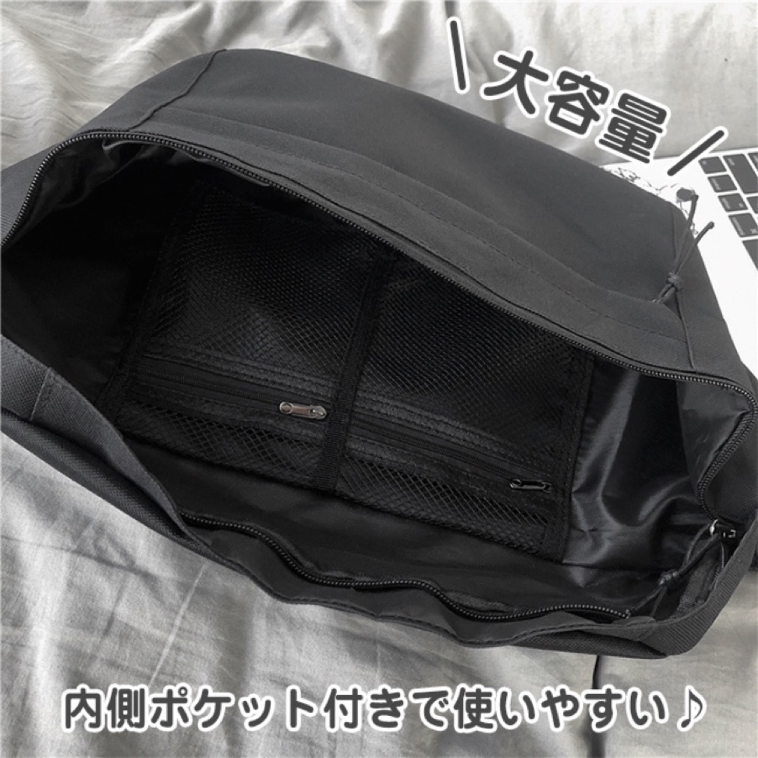 ボディバッグ 韓国男子 韓国バッグ 男女兼用 通学 グレー メンズ ストリート レディースのバッグ(ボディバッグ/ウエストポーチ)の商品写真