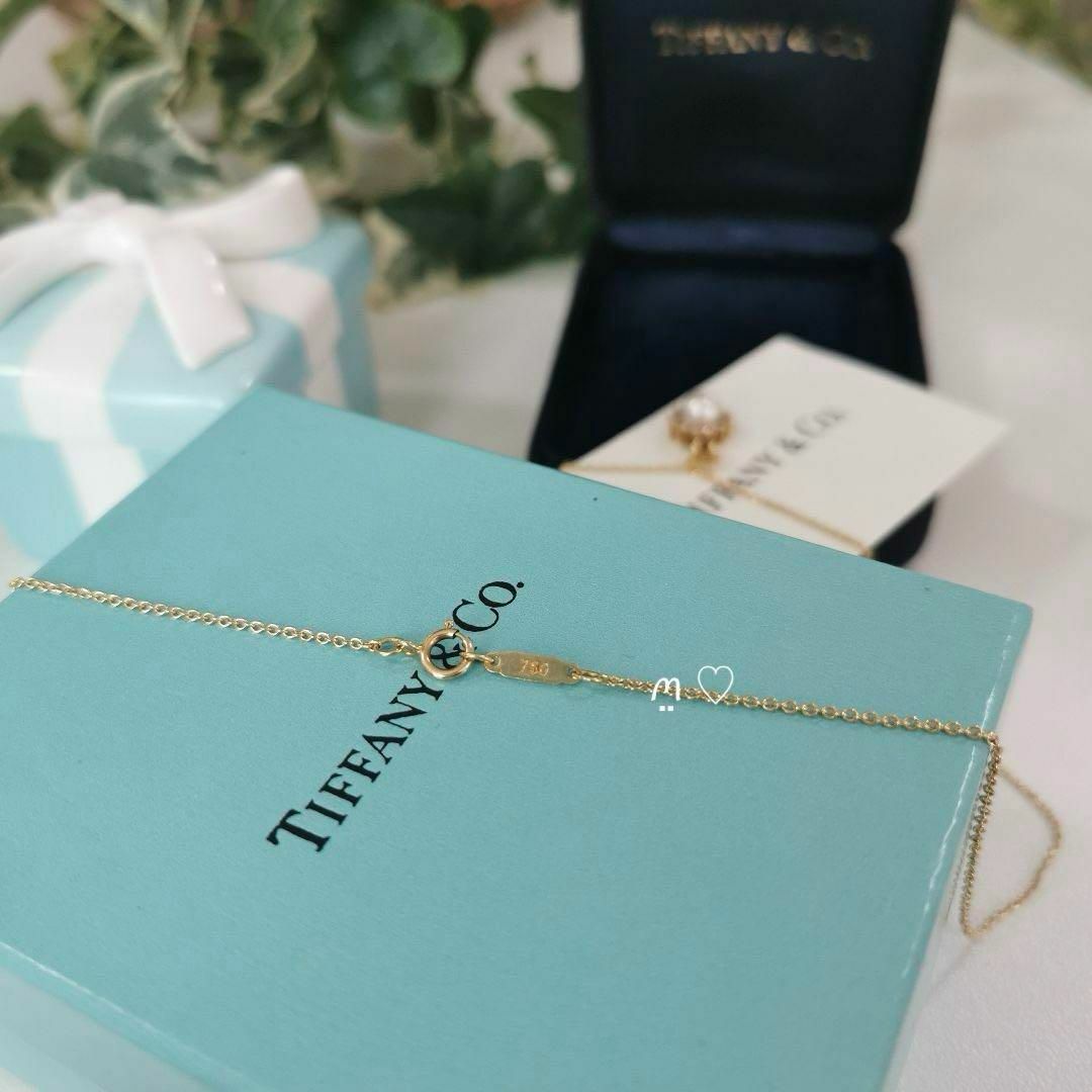 Tiffany & Co.(ティファニー)のティファニー　パールダイヤモンドネックレス　Ꮶ18ゴールド　あこや真珠 レディースのアクセサリー(ネックレス)の商品写真