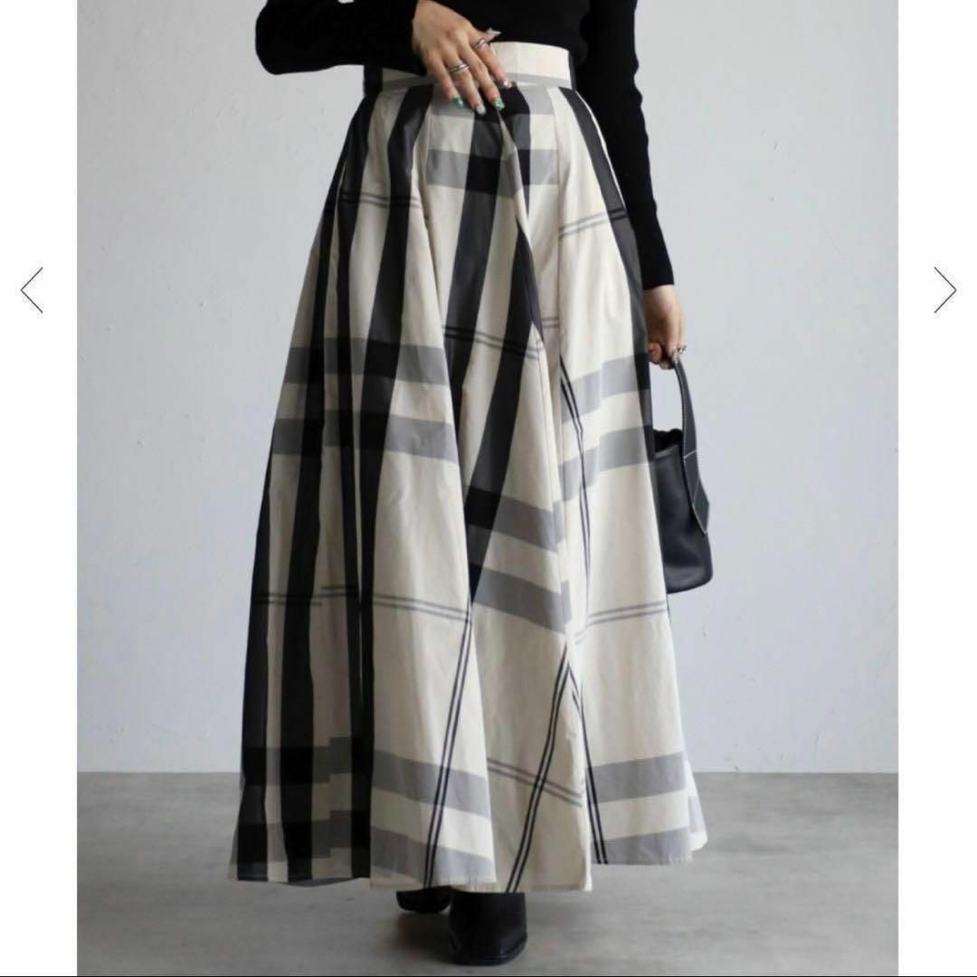 新品❤️人気完売品 ボンジュールサガン チェックフレアボリュームスカート ロング レディースのスカート(ロングスカート)の商品写真