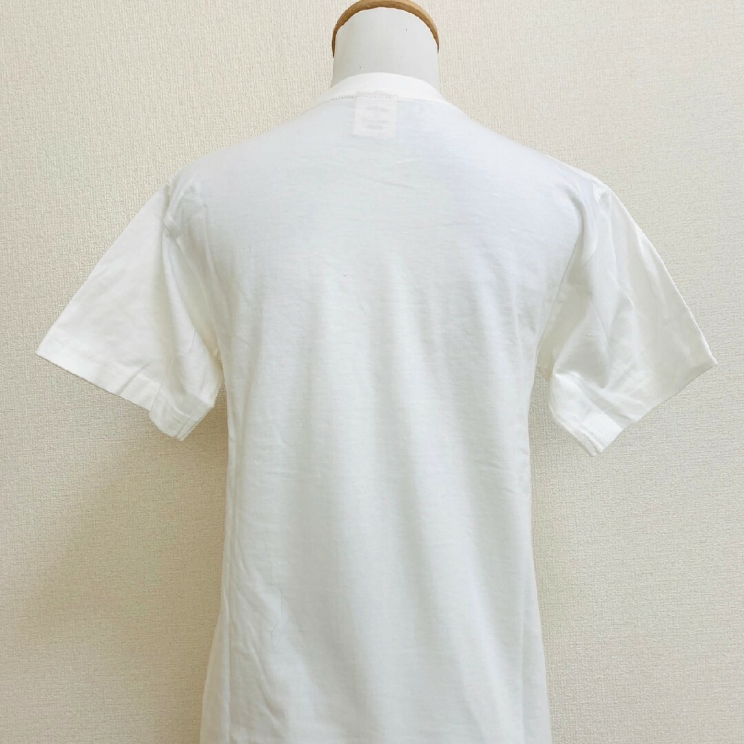 orgabits　半袖カットソー　S　ホワイト　レッド　グリーン　綿100% レディースのトップス(Tシャツ(半袖/袖なし))の商品写真