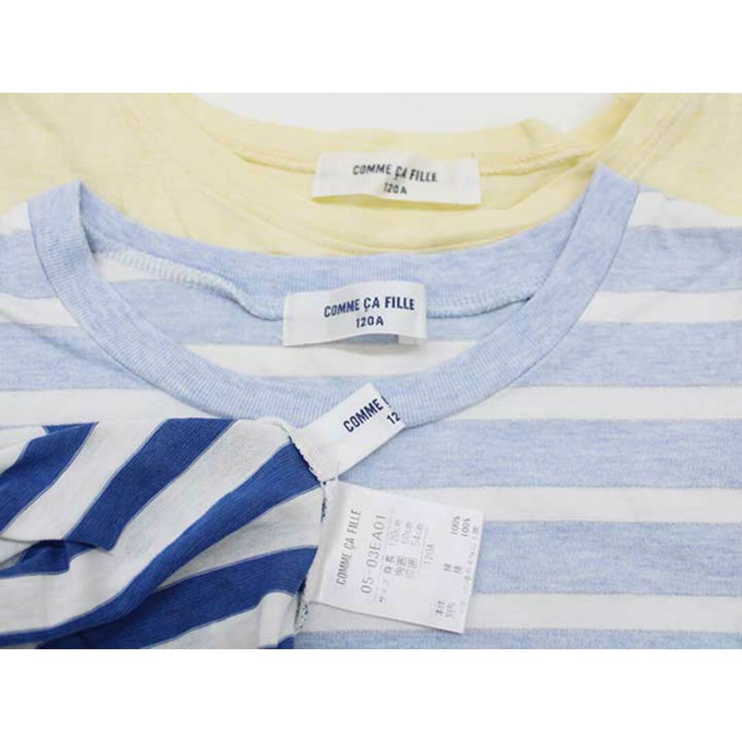 【夏物 新入荷!】＜コムサ・フィユ/COMME CA FILLE＞120cm 半袖Tシャツ/半袖カットソー3点set 白＆水色＆黄色 【中古】【ネット限定】子供 キッズ kids 女の子 夏 tops 624042 キッズ/ベビー/マタニティのキッズ服女の子用(90cm~)(Tシャツ/カットソー)の商品写真