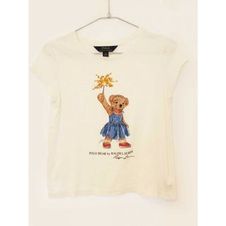 ラルフローレン(Ralph Lauren)の【夏物 新入荷!】[ラルフローレン/Ralph Lauren]140cm 半袖Tシャツ/半袖カットソー 白 ベア【中古】子供服 キッズ kids ジュニア 女の子 夏 tops 105042(Tシャツ/カットソー)