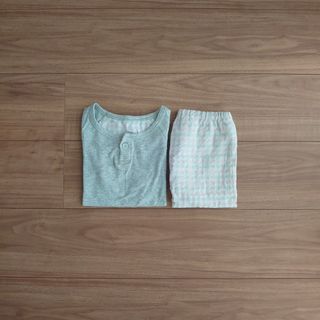 ムジルシリョウヒン(MUJI (無印良品))の無印良品 キッズ 女の子 夏用パジャマ グレー ピンク 90 100(パジャマ)