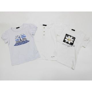 ベベ(BeBe)の【夏物 新入荷!】〔ベベ/BeBe〕130cm 半袖カットソー/半袖Tシャツ3点set 白&水色【中古】【ネット限定】子供服 キッズ kids 女の子 夏 tops 424042(Tシャツ/カットソー)