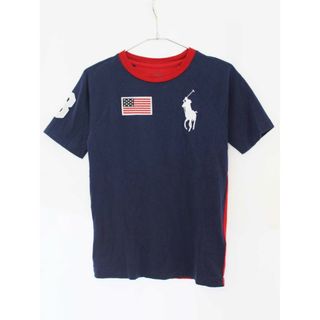 Ralph Lauren - 【夏物 新入荷!】[ラルフローレン/Ralph Lauren]140cm 半袖Tシャツ/半袖カットソー 紺×赤【中古】子供服 キッズ kids ジュニア 男の子 夏 tops 105042