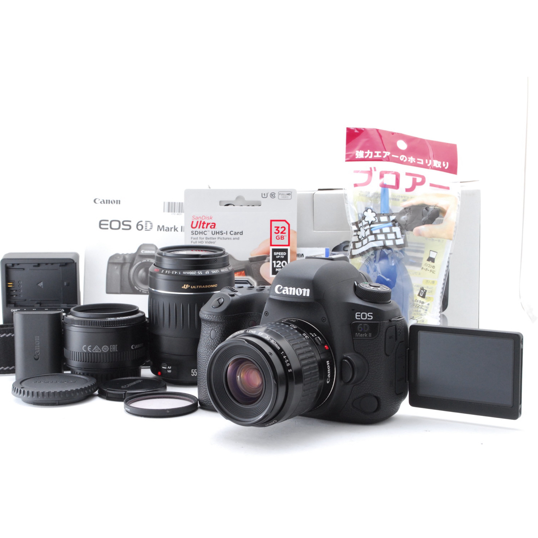 Canon(キヤノン)の極上美品♪トリプルレンズ❤️Canon  EOS 6D Mark ii❣️ スマホ/家電/カメラのカメラ(デジタル一眼)の商品写真