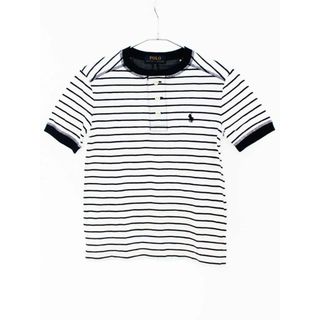 ラルフローレン(Ralph Lauren)の【夏物 新入荷!】[ラルフローレン/Ralph Lauren]140cm 半袖Tシャツ/半袖カットソー 白×紺【中古】子供服 キッズ kids ジュニア 男の子 女の子 夏 tops 105042(Tシャツ/カットソー)