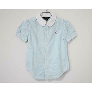 ラルフローレン(Ralph Lauren)の【夏物 新入荷!】〓ラルフローレン/Ralph Lauren〓130cm 半袖シャツ/ブラウス 白×水色 【中古】 子供服 キッズ kids 女の子 夏 tops 624042(シャツ/カットソー)