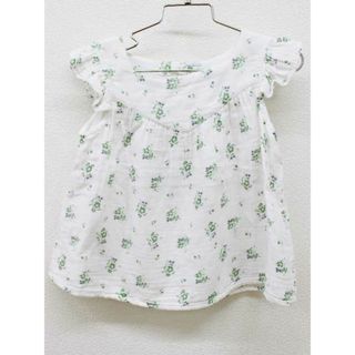 プチバトー(PETIT BATEAU)の【夏物 新入荷!】＜プチバトー/PETIT BATEAU＞110cm位 半袖ブラウス 白×緑【中古】子供服 キッズ kids 女の子 夏 tops 424042(シャツ/カットソー)