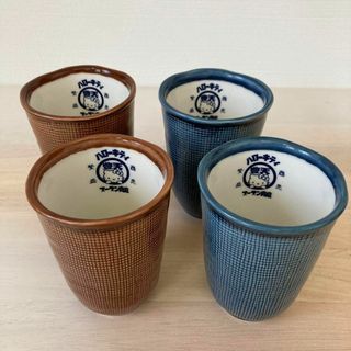 豊天商店　ハローキティ　ゆのみ　4個セット　ブーデン　陶器　タンブラー　湯呑み(キャラクターグッズ)