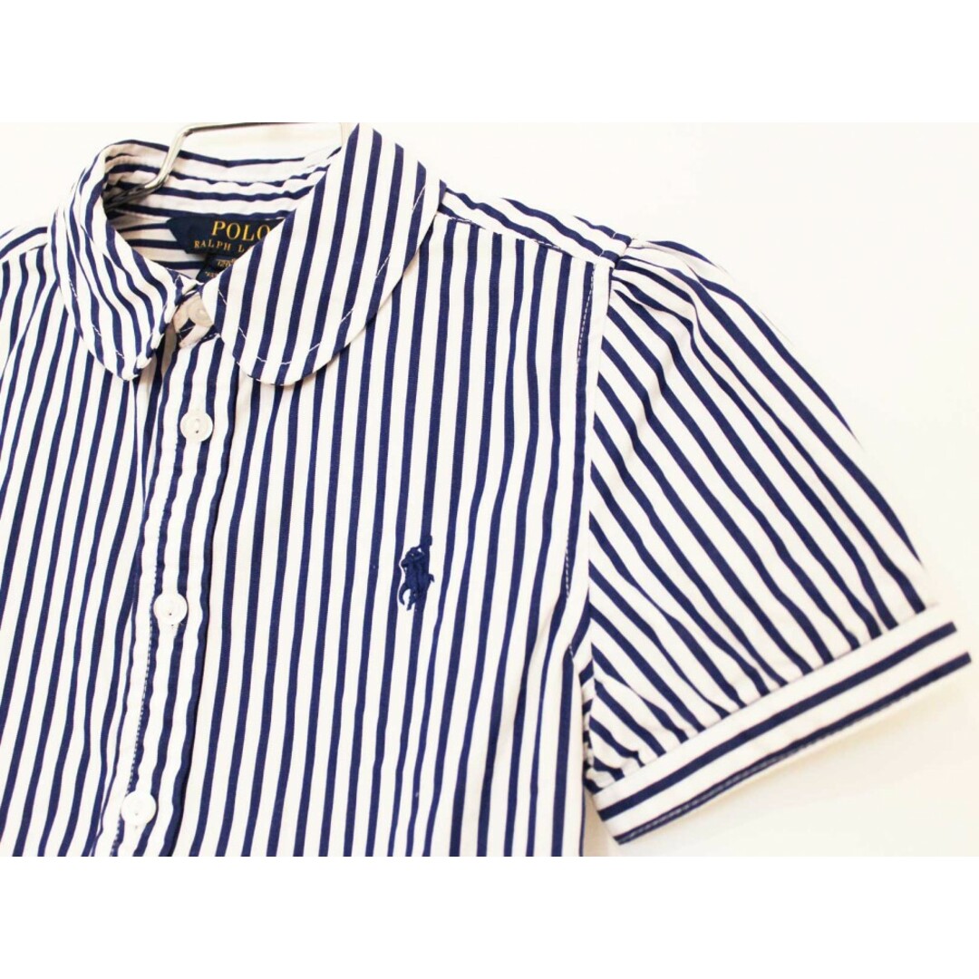 Ralph Lauren(ラルフローレン)の【夏物 新入荷!】[ラルフローレン/Ralph Lauren]120cm 半袖ブラウス/半袖シャツ 白×紺【中古】子供服 キッズ kids 女の子 夏 tops 624042 キッズ/ベビー/マタニティのベビー服(~85cm)(シャツ/カットソー)の商品写真