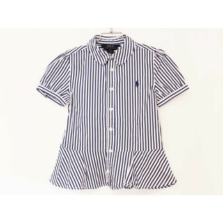 ラルフローレン(Ralph Lauren)の【夏物 新入荷!】[ラルフローレン/Ralph Lauren]120cm 半袖ブラウス/半袖シャツ 白×紺【中古】子供服 キッズ kids 女の子 夏 tops 624042(シャツ/カットソー)