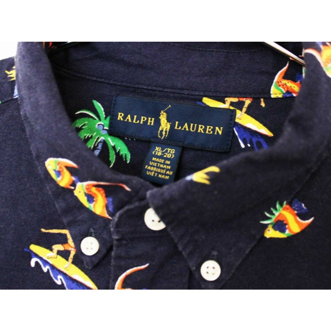 Ralph Lauren(ラルフローレン)の【夏物 新入荷!】[ラルフローレン/Ralph Lauren]170cm 半袖シャツ 紺【中古】子供服 キッズ kids ジュニア 男の子 夏 tops 624042 キッズ/ベビー/マタニティのベビー服(~85cm)(シャツ/カットソー)の商品写真